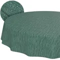 Tischdecke abwaschbar Wachstuch Wachstuchtischdecke Gartentischdecke Leinen-Optik Pflegeleicht Wasserabweisend 140cm (Rund) Grün Schnittkante