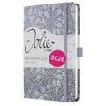 SIGEL J6361 Wochenkalender 2026 ca. A5, blau, Hardcover, Gummiband, Stiftschlaufe, Einstecktasche, 174 Seiten, vegan, Buchkalender, Terminplaner Taschenkalender Jolie