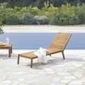 Outdoor-Liegestuhl Teo aus Teakholz