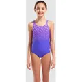 Badeanzug Mädchen arena Kikko V Print - Indaco-orchid - 152
