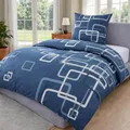 MALIKA Bettwäsche 155x220 Baumwolle Sets, Karo Bettbezug 155 x 220 cm, Kissenbezug 80x80 cm, Renforcé, Oeko-TEX Bettwäsche mit Reißverschluss