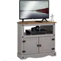 CARO-Möbel TV, Grau, Natur, Holz, Kiefer, Vintage, 85x79x43 cm, Wohnzimmer, Wohnwände, Lowboards, Lowboards stehend
