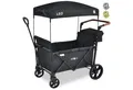 FableKids Bollerwagen Transportwagen, mit Dach, faltbarer, LEO X2Lite (Onyx Schwarz), Hecktasche, Abdeckhaube