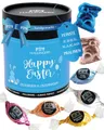 Hallingers Genuss Manufaktur Pralinen-Osterei Ostergeschenk - mit & ohne Alkohol, handgemacht aus Edelkakao in hochwertiger Geschenkdose "Happy Easter", Osterkörbchen-Geschenkidee