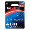 HyCell Knopfzellen LR41 Alkali-Mangan 1,5 V, 4 St.