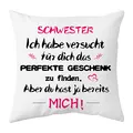 Shoppawhile Schwester Geschenk zum Geburtstag, Weihnachten Geburtstagsgeschenk Kissenbezug 40x40cm
