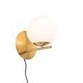 Qazqa Wandleuchte Flore, ohne Leuchtmittel, Warmweiß, QAZQA Wand­leuchte, e14, Gold, Stahl, Design