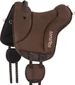 Equinate Reitpad Newfield aus synthetischem Wildleder Pony Braun - Bareback Pad mit pflegeleichter Neopren Unterseite - Reitkissen Baumloser Sattel