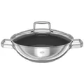 Rösle Wok "MOMENTS Ø 28 cm m. Deckel ProPlex", silber (silberfarben), Ø 28cm + Höhe 17,5cm