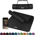 ALPIDEX Yogamatte Extra Dick 1,5 cm Gymnastikmatte 3 Größen E-Book rutschfest Phthalatfrei Fitness Matte Turnen Pilates Sport Physio HIIT Yoga Trainingsmatte Isomatte, Black, 190 x 80 x 1.5 cm