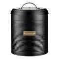 Typhoon Komposteimer OTTO | luftdichter Biomülleimer Küche 2,5 L | Beschichteter Stahl schwarz mit Deckel | austauschbarer Aktivkohlefilter | 17,5 cm | für kompostierbare Küchenabfälle