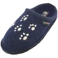 Haflinger Flair Fido Pantoffeln gewalkter aus Wolle Hund Unisex Hausschuh blau 42 EU