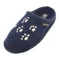 HAFLINGER Flair Fido Pantoffeln gewalkter Wolle Hund Blau (Mittelblau 70), Gr. 42