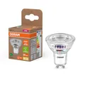 Osram Energy Class LED-Reflektor-Lampe PAR16 mit 3.3 W, 600 lm, warmweiß (2700 K) aus klarem bleifreiem Glas mit GU10 Sockel in der Energieeffizienzklasse A, 50 mm Durchmesser, IP20.