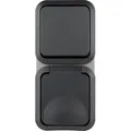 REV Wechselschalter + Steckdose Aufputz | IP55 - Grau