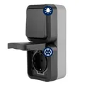 REV AquaStorm, Feuchtraum Steckdose Aufputz mit Lichtschalter, IP55, senkrecht, 230V, 16A, anthrazit