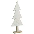 Tannenbaum Filz Deko Herz Creme Beige 35cm 2er Set Weihnachten, 2 Stück