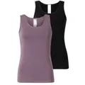 Schiesser 2P Modern Lace Top Lila/Schwarz Baumwolle 36 Damen