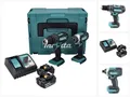 Makita Schlagbohrmaschine DLX 2131 TJ Akku Kombo Kit 18 V mit DHP 482 62 Nm + DTD 152 165 Nm +