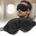 SHAPEVITAL 3D Schlafmaske Deluxe für Frauen und Herren, Seitenschläfer Augenmaske mit tiefen Augenhöhlen für Wimpern, Augenbinde 100％ dunkel zum Schlafen, bequeme Schlafbrille für Reisen, schwarz