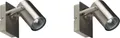 BELIANI Wandstrahler 2er Set Silber Metall 1-flammig Wandspot Rund Trommelform Schwenkbar Industrial Wohnzimmer Schlafzimmer Esszimmer Flur