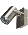 Beliani Wandstrahler 1-flammig Metall silber Spot schwenkbar 2er Set Industrial Klip