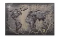 3D Metallbild Weltkarte Grau 120 x 80 cm, Stahlblech