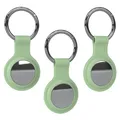 EAZY CASE - 3er Pack Schlüsselanhänger für AirTag Anhänger Hülle Silikon Grün AirTags Schutzhülle Tracker Schlüsselanhänger mit Schlüsselring geeignet auch als Air Tag Anhänger für Hunde, Katze, Kind