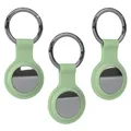 3x Hülle für Apple AirTag mit Karabiner Silikon Air Tag Schlüsselanhänger Grün