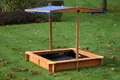 Sandkasten mit verstellbarem Dach Sandkiste mit Plane Sandbox mit Bodenplane