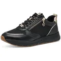 Tamaris Keilsneaker, Freizeitschuh, Halbschuh, Schnürschuh, trendige Metallic-Details schwarz 36 EU