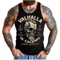 LOBO NEGRO® Tanktop Muskel Shirt für Wikinger Nordmann Keltic Fans: Valhalla is calling schwarz XXL