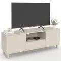 IDMarket - TV-Möbel 140 cm BERTILLE 3 Holztüren beige