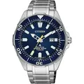 Herrenuhr Citizen, Modell BN0201-88L. Uhr de Titan, Armband de metallische Farbe und Dial in blauer Farbe. Herren-Analoguhr. WR 200 mt. - Silber