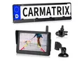 CARMATRIX HD Solar Funk Rückfahrkamera mit 5" Monitor Nummernschildkamera mit Solarpanel für vorne oder hinten