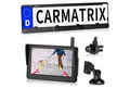 CARMATRIX Premium Solar 4 Rückfahrkamera (HD Solar Funk Video Rückfahrsystem im Nummernschild Kennzeichenhalter, Rückfahrkamera mit Solarpanel Akku kabellos ohne Bohren nachrüsten)