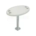 PONTTOR Tisch für RV Wohnmobil Wohnwagen Caravan Yacht Boot, Bootstisch, Tischplatte oval, Abnehmbarer Tischfuß Tischgestell