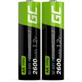 Akku 2xAA HR6 2600mAh Green Cell