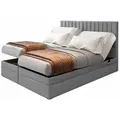 Trada Boxspringbett, Grau, Textil, H3, Rechteckig, 180x200 cm, Schlafzimmer, Betten, Boxspringbetten