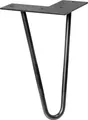 WAGNER Möbelbein HAIRPIN LEG Retro - 12 x 12 x 20 cm, Stahl, schwarz, Bein schräg & Anschraubplatte - 12822001