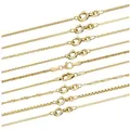 HOPLO Goldkette Goldkette Ankerkette rund 333 - 8 Karat Gold 0,8 mm - 38 cm, Made in Germany goldfarben 38 cm Kindergröße