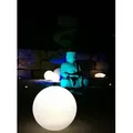 TRANGO LED Kugelleuchte, 1er Set 300WB IP65 Gartenkugel in Weiß matt 30cm Durchmesser inkl. je 1x E27 LED Leuchtmittel *SNOW* Kugelleuchte inkl. ca. 5 Meter IP44 Kabel, Gartenleuchte, Leuchtkugel, Gartenkugelleuchte, Kugellampe Ø 30 cm