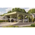 WEKA Doppelcarport, mit Dachbegrünung, (BxT): 6,44 x 6,66 cm, KDI - braun