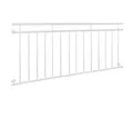 ECD Germany Brüstungsgeländer Französischer Balkon aus Edelstahl Balkongeländer Balkongitter, 184 cm Länge, 90 cm Höhe, Fenstergitter mit 14 Füllstäben Stabgeländer Geländer matt und rau