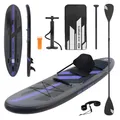 ECD Germany Aufblasbares Stand Up Paddle Board mit Sitz 320x82x15 cm Schwarz
