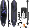 ECD Germany Aufblasbares Stand Up Paddle Board Kajak Sitz, 320x82x15 cm, Schwarz, PVC, bis 120kg, inkl. Pumpe Tragetasche Zubehör