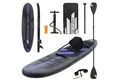 ECD Germany SUP-Board Stand Up Paddle Board aus PVC Paddelboard Paddling Board, Stand-Up Paddle-Board, Aufblasbares Surfboard Schwarz mit Kajaksitz & Anti-Rutsch Belag