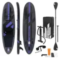Surfboard Stand Up Paddle SUP Board Paddelboard mit Kajak-Sitz Schwarz 320 cm