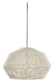 Light & Living Pendelleuchte DEYA, 1-flammig, Creme, Metall, Baumwollgarn, ohne Leuchtmittel, Ø 49 x H 30 cm