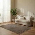 Elegant Floors® Chindi Teppich Taupe 60x90 cm handgewebt aus Baumwolle – Kleiner nachhaltiger Flachgewebe Teppich